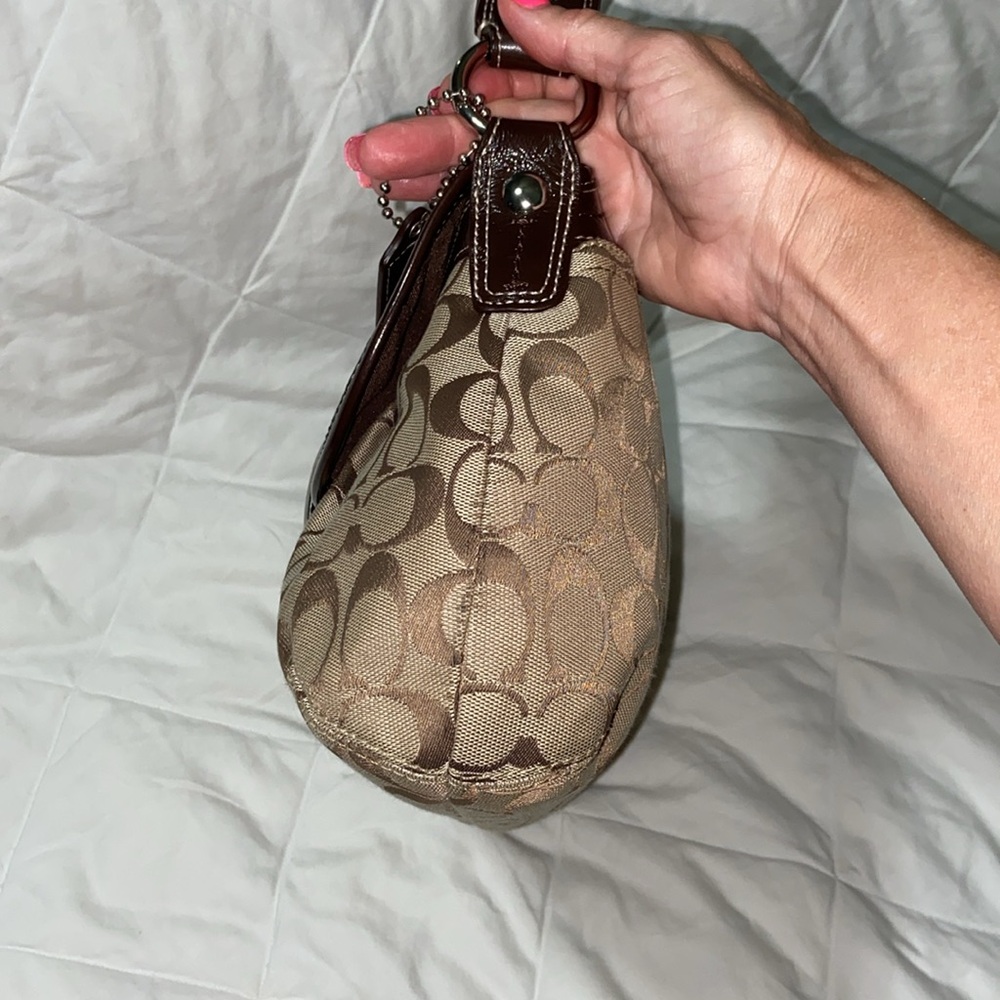 Coach Signature Canvas Shoulder Bag in Khaki/Brown - Picture 5 of 16